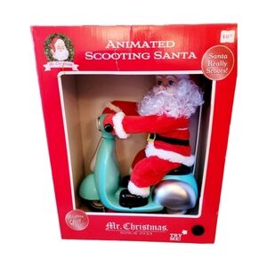 Mr. Christmas Animated Scooting Santa Lights and Music Plays 24 Christmas Carols